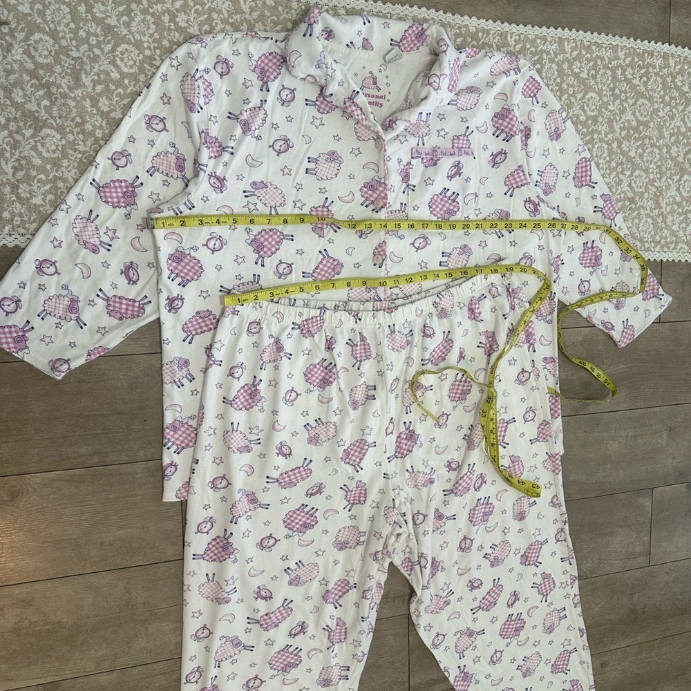 Sears White and Purple Sheep Print Pajama Set - Two-Piece Sleepwear - Picture 13 of 16